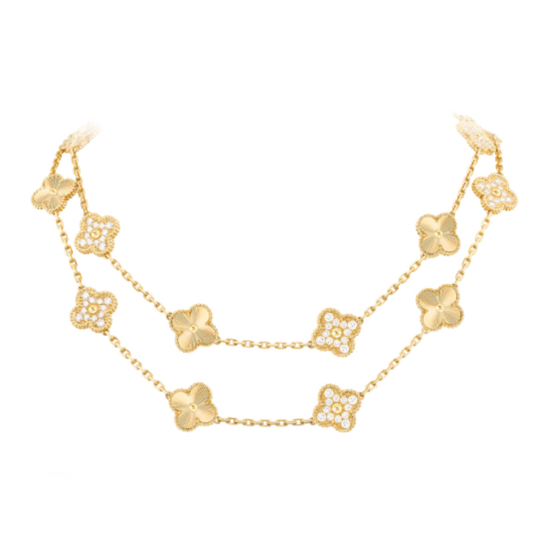 Coki Long Melli Halskette - Diamant / Gold