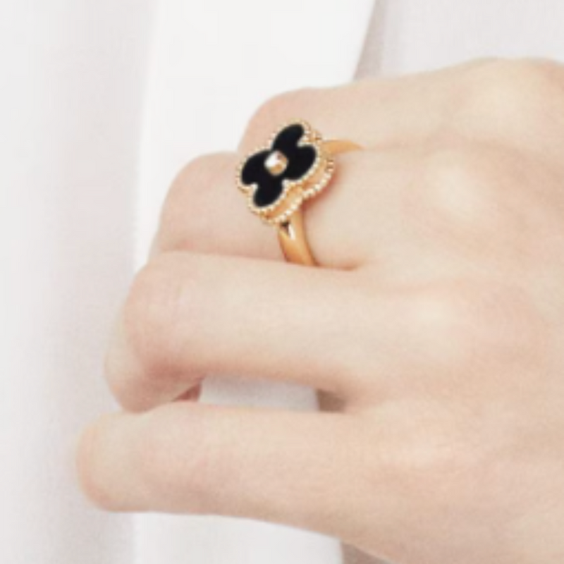 Amber Ring - Schwarz / Gold