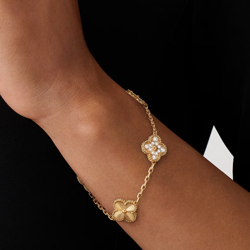 Amber Armband - Gold / Diamant  Muster